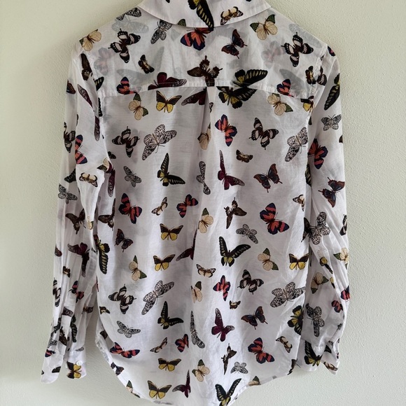 Equipment Femme Silk & Cotton Butterfly Button Down Shirt Small - Picture 8 of 10